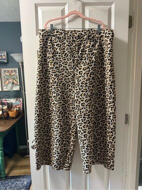 Maeve Leopard Print Skirt in Tan, Black & Cream